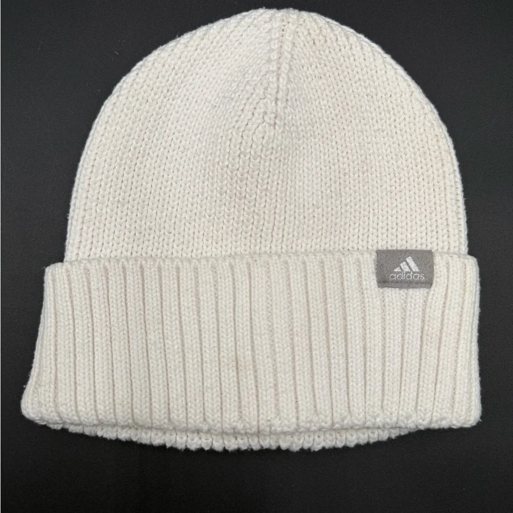 Adidas Classic White Knit Hat - Picture 1 of 7